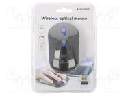 Optical mouse; black,blue; USB A; wireless; 10m; No.of butt: 4 GEMBIRD