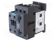 Contactor: 3-pole; NO x3; Auxiliary contacts: NO + NC; 24VAC; 40A SIEMENS