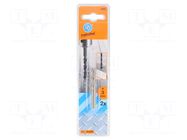 Drill bit; for metal; Ø: 3mm; high speed steel; 2pcs; blister PG PROFESSIONAL