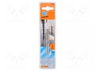 Drill bit; for metal; Ø: 4mm; high speed steel; 2pcs; blister PG PROFESSIONAL