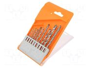 Drill set; for concrete,for metal; box; 9pcs. PG PROFESSIONAL