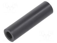 Spacer sleeve; cylindrical; polystyrene; L: 25mm; Øout: 7mm; black FIX&FASTEN