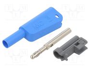 4mm banana; 19A; 1kV; blue; insulated,with 4mm axial socket; 1mm2 STÄUBLI