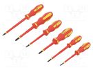 Kit: screwdrivers; insulated; 1kVAC; Phillips,slot; 6pcs. ERKO