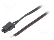 Cable; cables,female; PIN: 2; 0.8m; 4A; Insulation: PVC; TLYp ESPE