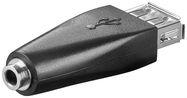 USB 2.0 Hi-Speed Adaptor - USB 2.0 female (type A) > 3.5 mm female (3-pin, stereo)
