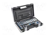 Wrench-set; 6-angles,socket spanner; Mounting: 3/8"; 36pcs. HÖGERT TECHNIK
