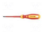 Screwdriver: insulated; slim; Pozidriv®; PZ1; 100mm; 1kVAC HÖGERT TECHNIK