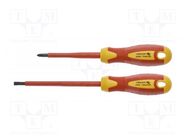 Kit: screwdrivers; insulated; 1kVAC; Phillips,slot; 2pcs. HÖGERT TECHNIK