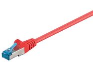 CAT 6A Patch Cable, S/FTP (PiMF), red, 0.25 m - copper conductor (CU), halogen-free cable sheath (LSZH)