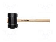 Hammer; 800g; round; wood (ash); with a soft-face HÖGERT TECHNIK