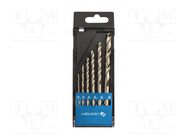 Drill set; for metal; Ø: 2mm,3mm,4mm,5mm,6mm,8mm; M2 steel; 6pcs. HÖGERT TECHNIK