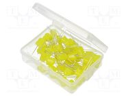 Kit: LED; THT; 8mm; 50pcs; yellow; 3÷15V; plastic box; 8mA; 60° OPTOSUPPLY