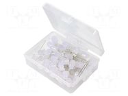Diode: LED-kit; THT; 8mm; 50pcs; white warm; 3÷15VDC; plastic box OPTOSUPPLY