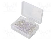 Kit: LED; THT; 8mm; 50pcs; white warm; 3÷15V; plastic box; 7.5mA; 30° 