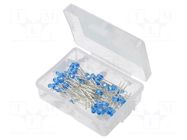 Diode: LED-kit; THT; 3mm; 50pcs; blue; 3÷15VDC; plastic box; 7.5mA OPTOSUPPLY