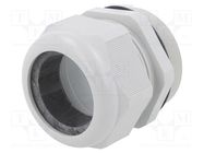 Cable gland; with long thread; M63; 1.5; IP68; polyamide; grey FIBOX