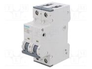 Circuit breaker; 230/400VAC; Inom: 10A; Poles: 2; Charact: C; 10kA SIEMENS