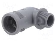 90° angled connector; Thread: metric,outside; polyamide 6; grey PMA