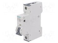 Circuit breaker; 230/400VAC; Inom: 6A; Poles: 1; Charact: D; 10kA SIEMENS