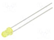 LED; yellow; 3mm; 2180mcd; 30°; Front: convex; 2.5÷15VDC; -30÷85°C OPTOSUPPLY