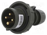 Connector: AC supply 3-phase; plug; male; 16A; 400VAC; IEC 60309 PCE