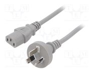 Cable; 3x1mm2; AS/NZS 3112 (I) plug,IEC C13 female; PVC; 5m; grey LIAN DUNG