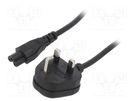 Cable; 3x0.75mm2; BS 1363 (G) plug,IEC C5 female; PVC; 1.8m; 3A LIAN DUNG