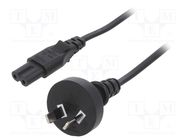 Cable; 2x0.75mm2; AS/NZS 3112 (I) plug,IEC C7 female; PVC; 1m LIAN DUNG