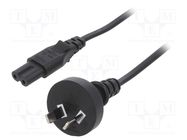 Cable; 2x0.75mm2; AS/NZS 3112 (I) plug,IEC C7 female; PVC; 3m LIAN DUNG