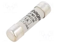 Fuse: fuse; 1A; 500VAC; gG; cylindrical,industrial; 10x38mm HAGER