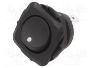 ROCKER; SPST; Pos: 2; ON-OFF; 10A/28VDC; black; none; RB; Body: black SWITCH COMPONENTS
