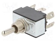 Switch: toggle; Pos: 3; DPDT; ON-OFF-ON; 21A/14VDC; TB/TB1; 50mΩ; 17N 