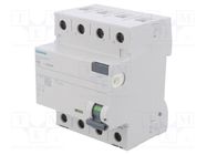 RCD breaker; Inom: 40A; Ires: 30mA; Poles: 3+N; 230/400VAC; IP20 SIEMENS