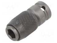 Adapter; hexagon 1/4"- C6,3 / square 1/4"; 30mm WERA