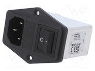 Connector: AC supply; socket; male; 10A; 250VAC; C14 (E); -25÷85°C SCHAFFNER