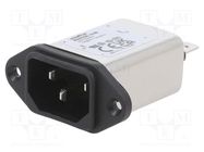 Connector: AC supply; socket; male; 1A; 250VAC; C14 (E); -25÷85°C SCHAFFNER