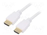 Cable; HDMI plug,both sides; PVC; 1m; white; HDCP 2.2,HDMI 2.0 Goobay