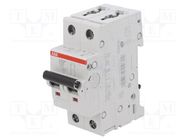 Circuit breaker; 400VAC; Inom: 20A; Poles: 2; Charact: C; 10kA; IP20 ABB