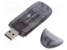 Card reader: memory; USB A plug; USB 2.0; MMC,RS MMC,SD; black GEMBIRD