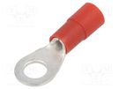 Tip: ring; M4; Ø: 4.3mm; 0.5÷1mm2; crimped; for cable; insulated ERKO