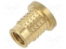 Threaded insert; brass; M8; BN 37898; L: 13.8mm; for plastic TAPPEX