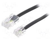 Cable: telephone; RJ11 plug,RJ45 plug; 6m; black Goobay