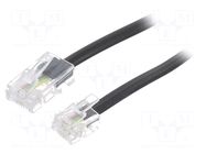 Cable: telephone; RJ11 plug,RJ45 plug; 6m; black GOOBAY