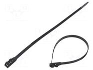 Cable tie; double lock; L: 360mm; W: 9mm; black; polyamide; 540N BM GROUP