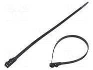 Cable tie; double lock; L: 360mm; W: 9mm; black; polyamide; 540N BM GROUP