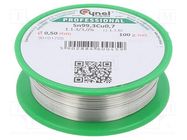 Soldering wire; Sn99,3Cu0,7; 0.5mm; 100g; lead free; reel; 227°C CYNEL