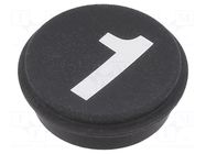 Button; round; Ø21mm; black; 09; Button marking: 1 EAO