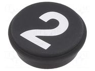Button; round; Ø21mm; black; 09; Button marking: 2 EAO