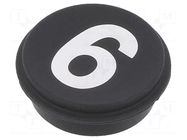 Button; round; Ø21mm; black; 09; Button marking: 6 EAO